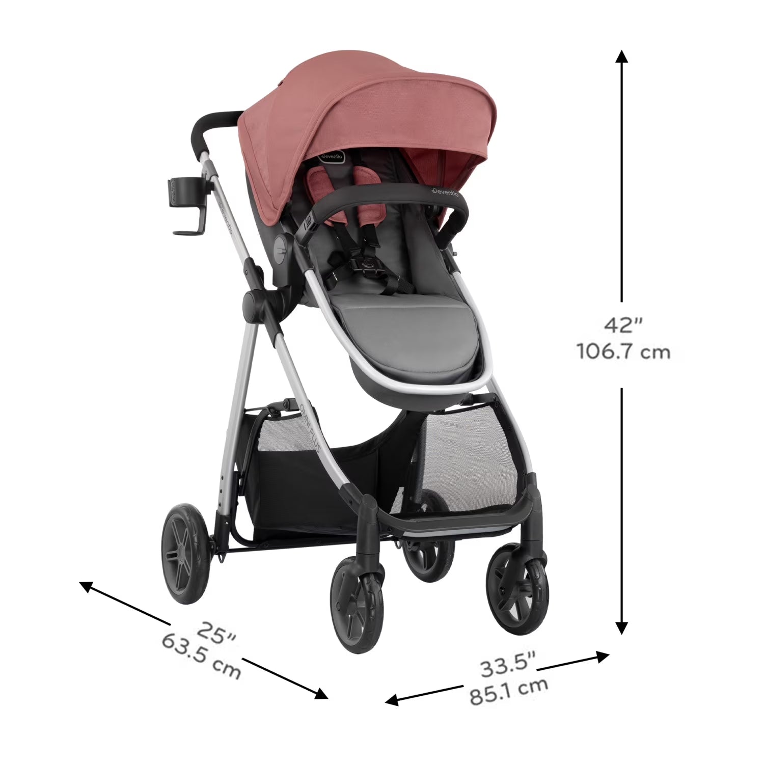 Evenflo Omni plus Travel System with Litemax Infant Car Seat, Shasta Pink