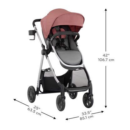Evenflo Omni plus Travel System with Litemax Infant Car Seat, Shasta Pink