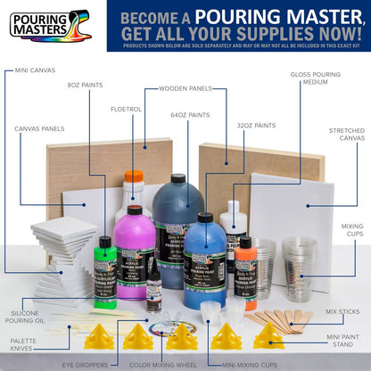 Pouring Masters Aztec Gold Metallic Pearl Acrylic Ready to Pour Pouring Paint – Premium 8-Ounce Pre-Mixed Water-Based - for Canvas, Wood, Paper, Crafts, Tile, Rocks and More