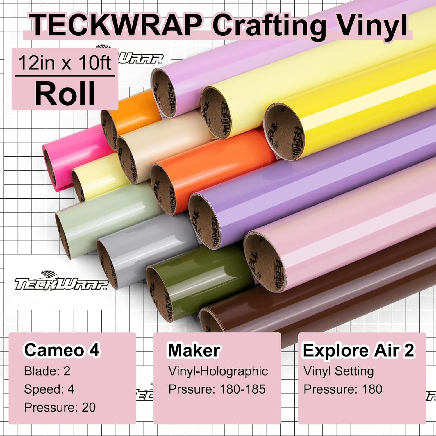 Permanent Adhesive Vinyl 12" X 10Ft, Glossy Queen Pink