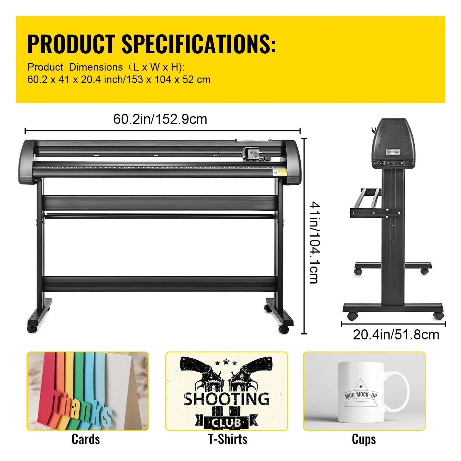 VEVOR 53" Vinyl Cutter/Plotter Sign Cutting Machine Software 3 Blades LCD Screen