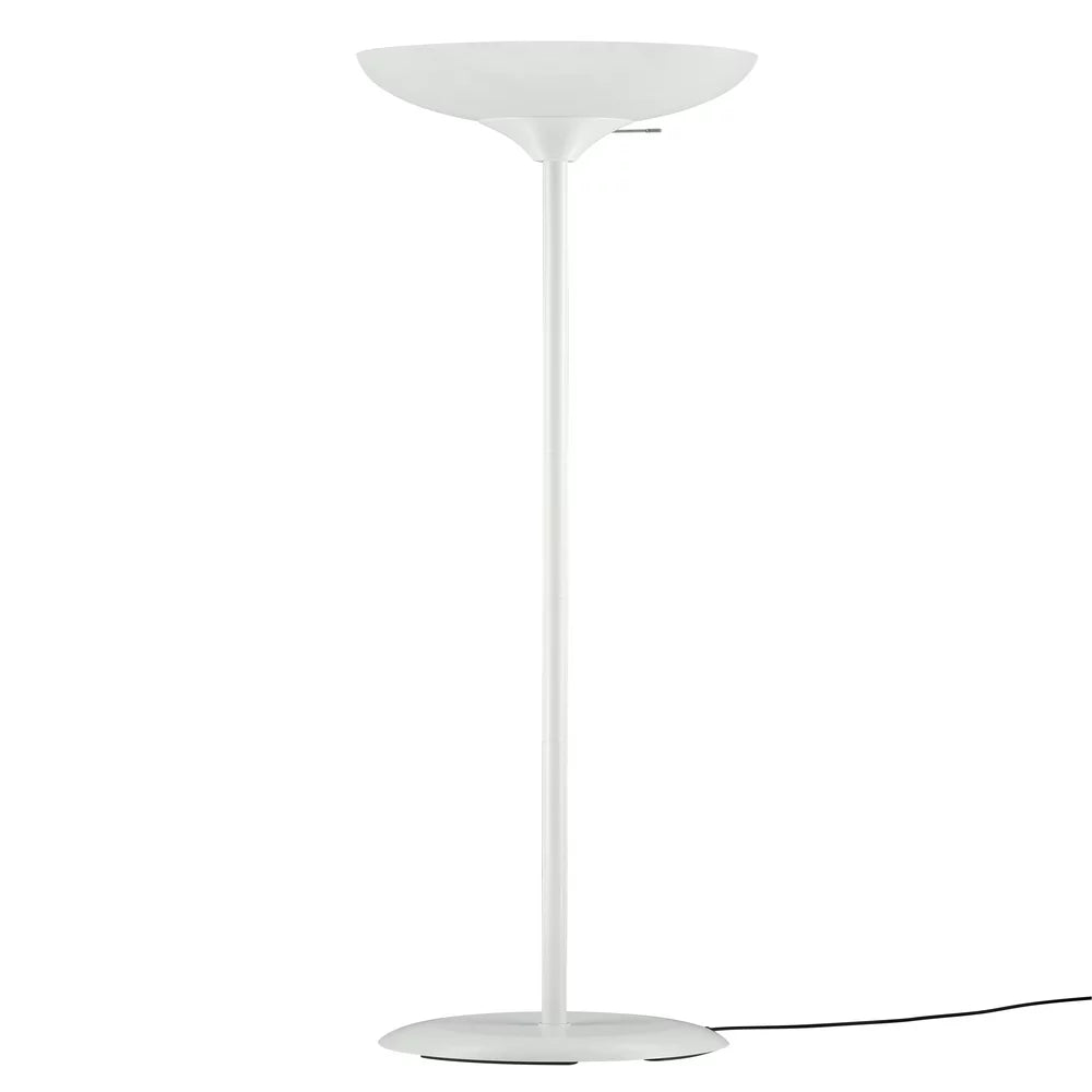 71" White Plastic Floor Lamp, Modern, Good for Young Adult Dorm or Adult Home Office.