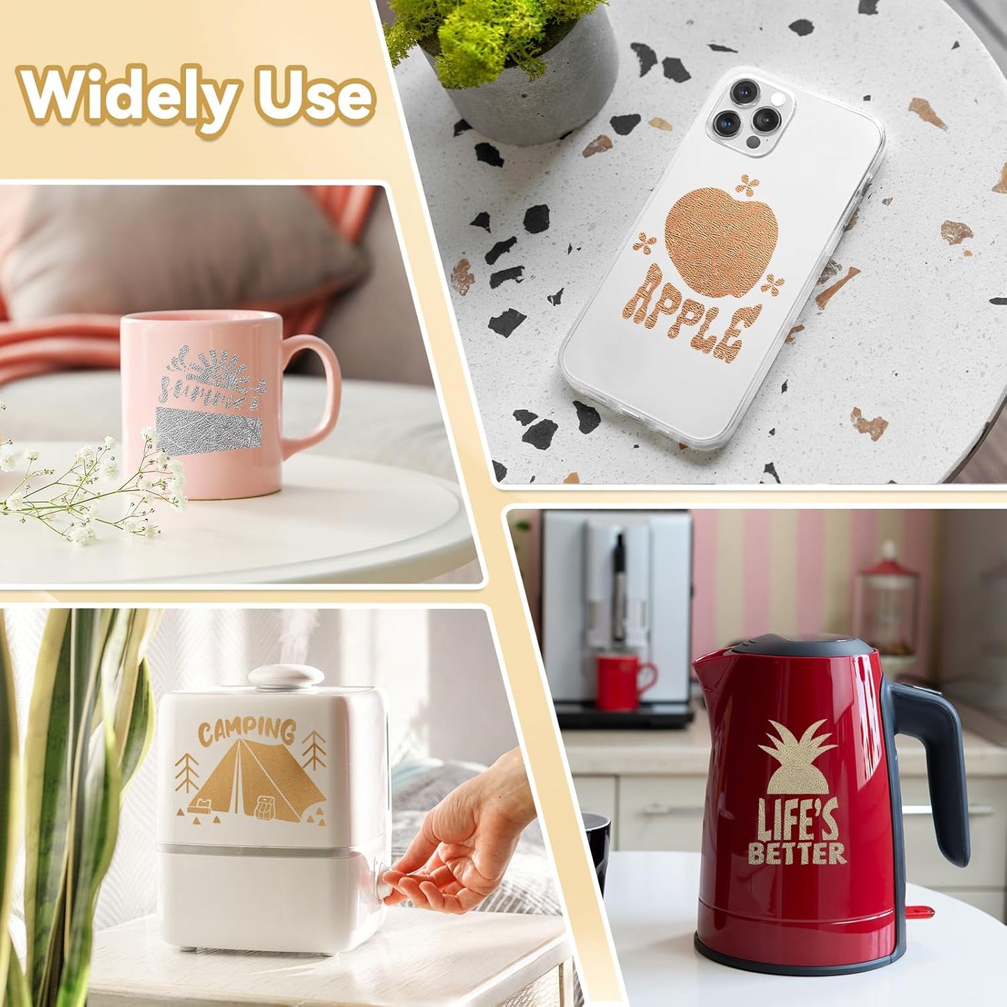 Textured Metallic Permanent Vinyl, 12" X 6Ft Silver Chrome Self-Adhesive Vinyl Compatible with Cricut Cutting Machine, Silhouette, Cameo Cutters, Signs, Scrapbooking (Silver)