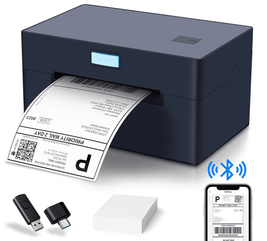 Bluetooth USB Thermal Shipping Label Printer 4X6 for Small Business Compatible with Mac, Android, Ios Widely Used for Ebay, Shopify, Etc