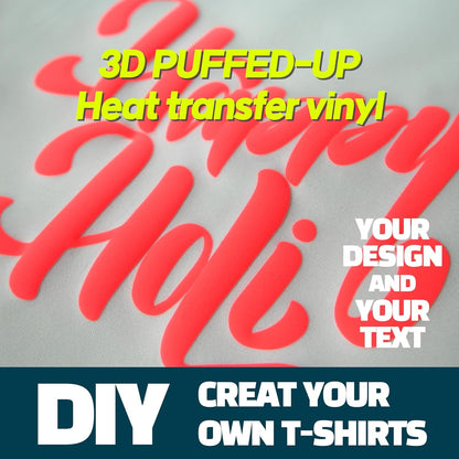 3D Puff Vinyl Heat Transfer 10" X 12" - 11 Sheets Foaming HTV Assorted Colors Bundle/Variety Pack, Adhesive Vinyl, Iron-On Transfer, Heat Press with Cricut Silhouette Cameo