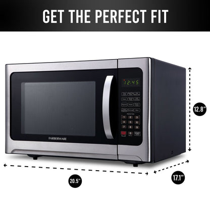 FM12SSG Professional 1.2 Cu.Ft. Microwave and Grill Oven, 1100 Watt, Stainless Steel