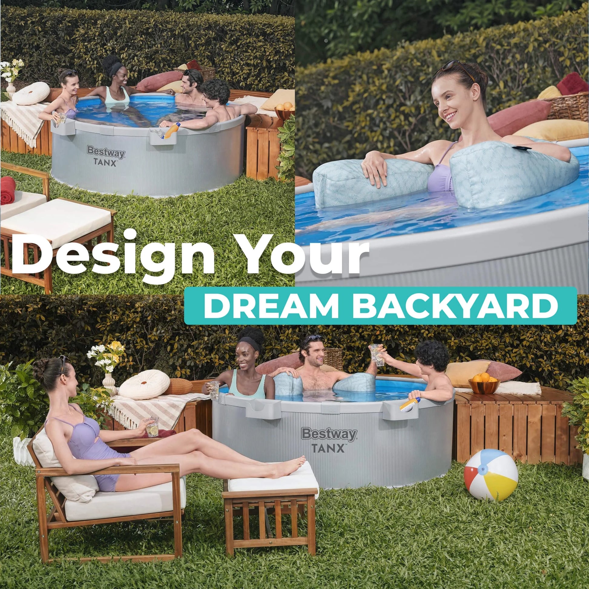 TANX 6' X 24" round above Ground Stock Tank Metal-Walled above Ground Pool, All-In-One Set