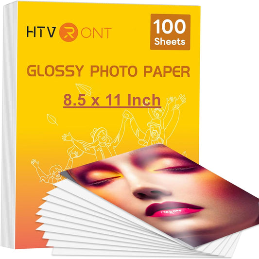 Glossy Photo Paper for Printer - 100 Sheets Inkjet Printer Paper for Chip Bag Paper, Instant Dry Glossy Photo Paper 8.5 X 11 180Gsm