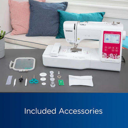 Brother PE545 Embroidery Machine, Wireless LAN Connected, 135 Built-In Designs, 4" X 4" Hoop Area, Large 3.7" LCD Touchscreen, USB Port, 10 Font Styles