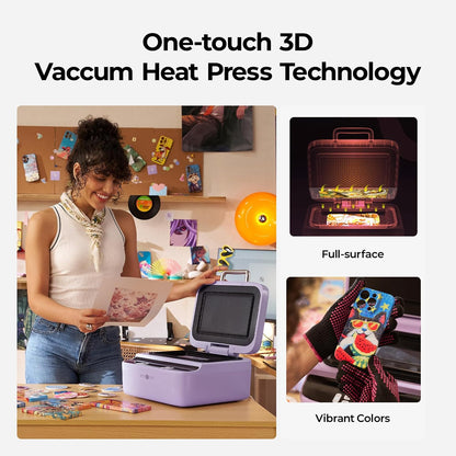Phone Case Heat Press Bundle - Compatible with Iphone & Android Phone Case Sublimation Machine +  Auto Heat Press 2