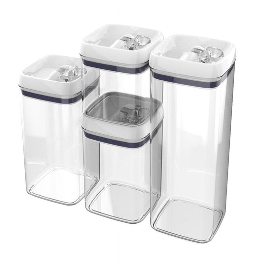 Canister Pack of 4, Flip Tite Square Food Storage Set