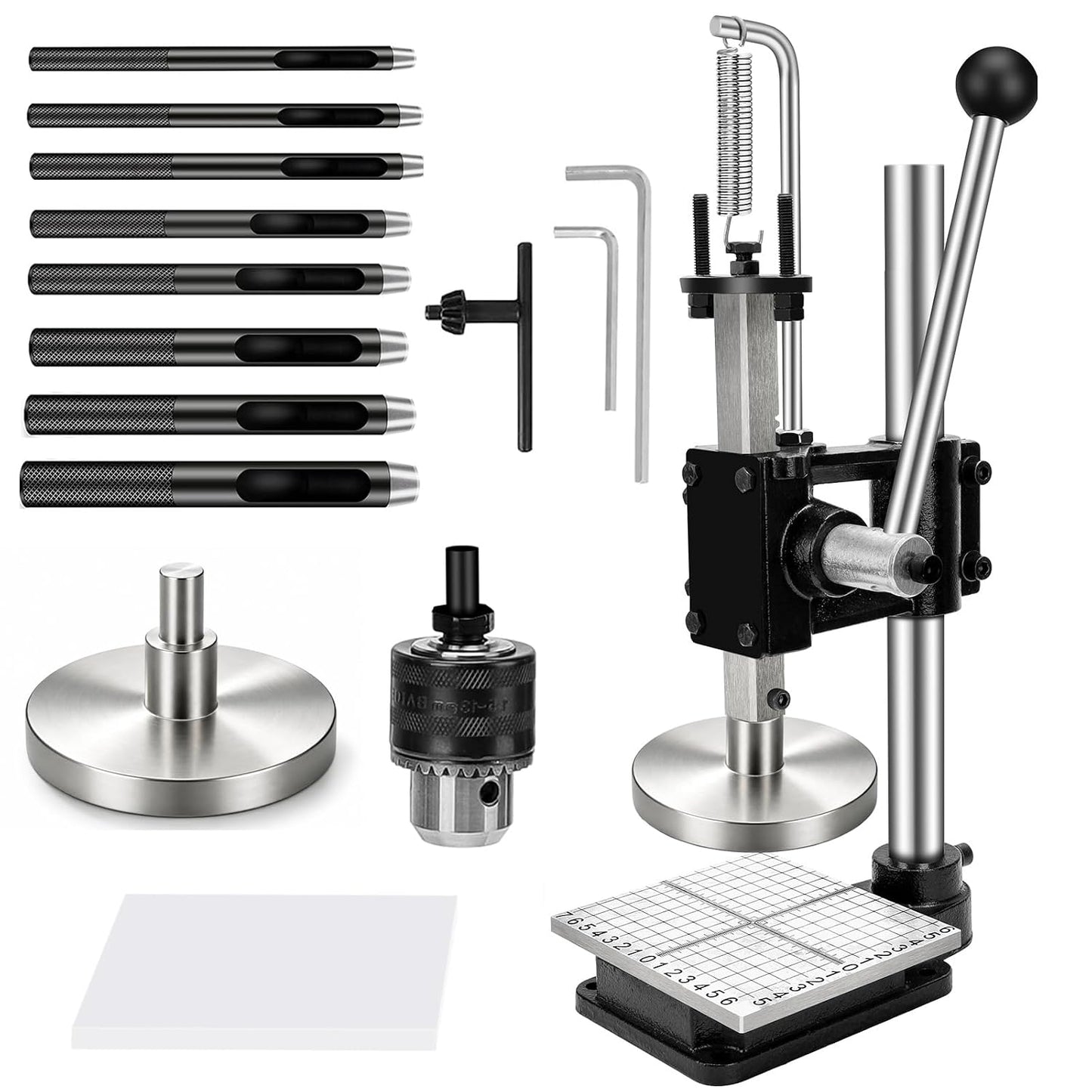 Leather Press Hole Puncher Leather Cutting Machine Hand Punching Machine for DIY Craft Punching Holes Cutting, Forming Pressing,Install Rivets and Snap Buttons