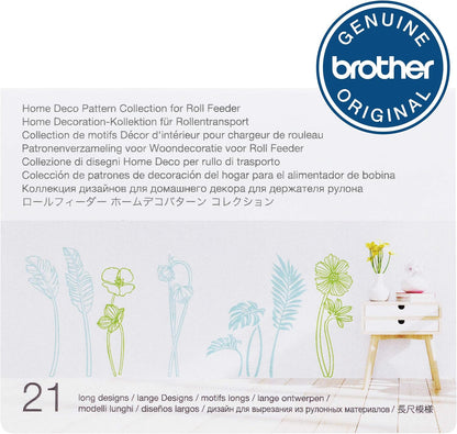 Brother Scanncut DX Home Deco Pattern Collection for Roll Feeder CADXRFDP02, Includes 21 Designs with Tropical Plants, Flowers, Frames and More, Make Vinyl Wall Decals up to 6' Long, White