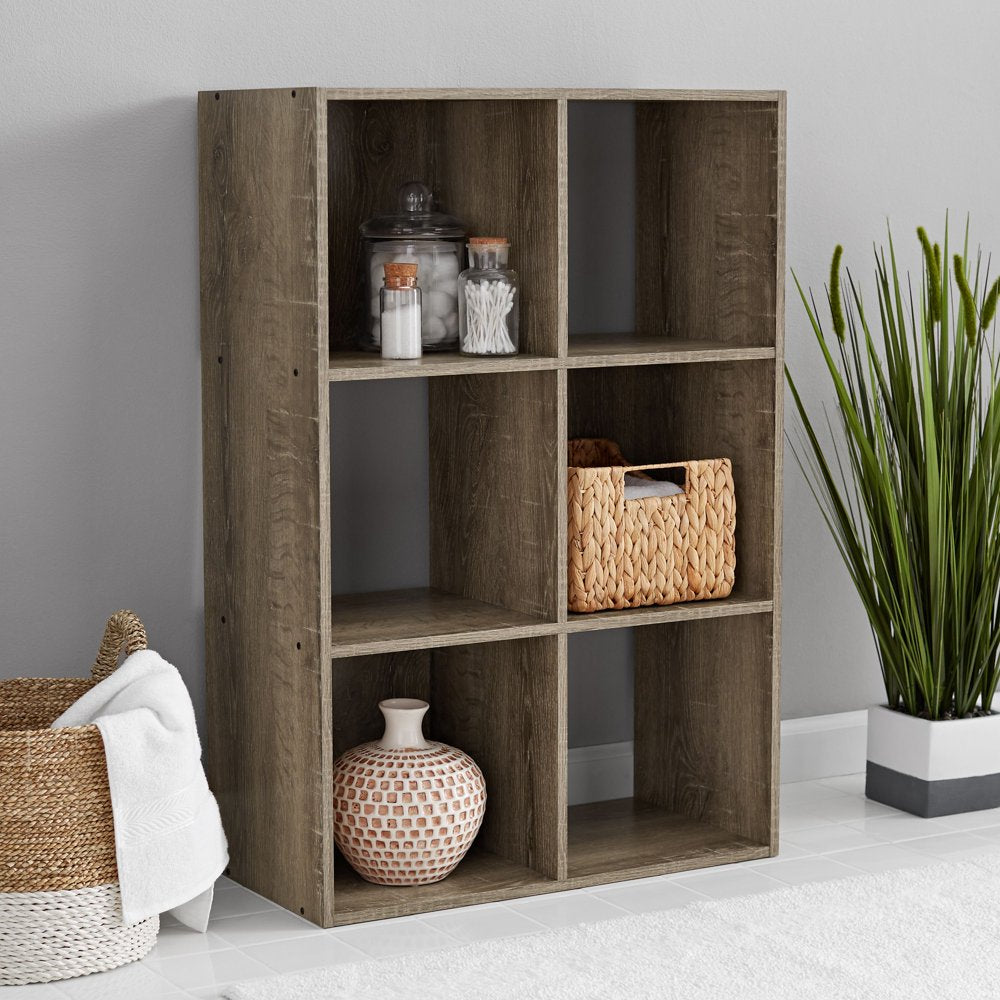 6-Cube Storage Organizer, Rustic Brown