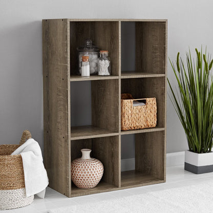 6-Cube Storage Organizer, Rustic Brown