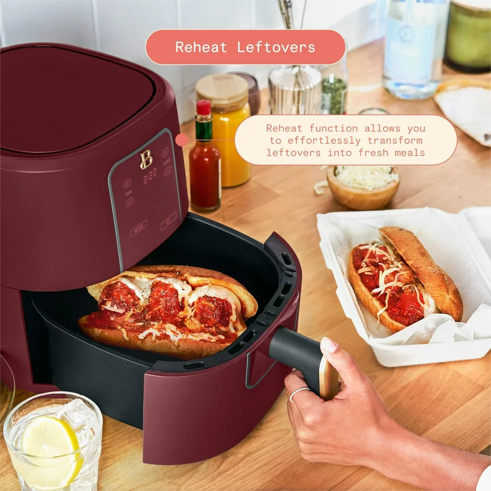 3 Qt Air Fryer with Turbocrisp Technology, Limited Edition Merlot by Drew Barrymore