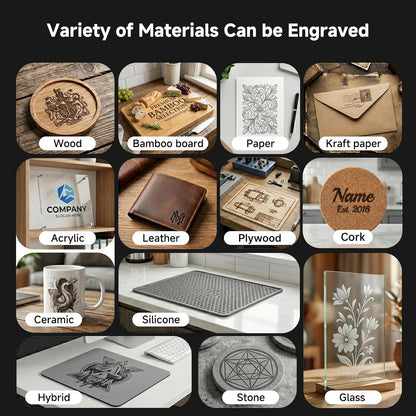 Artilume Laser Engraver 7000Mw App-Control Foldable Design with Height Extension and Protective Enclosure Portable Laser Cutter and Engraver Machine 200X150Mm Large Engraving Area (T1-P)