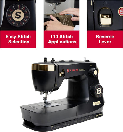 SINGER® Heavy Duty 500 Classic High Speed Sewing Machine + Accessory Kit | 23 Built-In Stitches, Strong Motor, Strong Piercing Power, 1-Step Buttonhole, Full Metal Frame, Large Sewing Space, LED Light