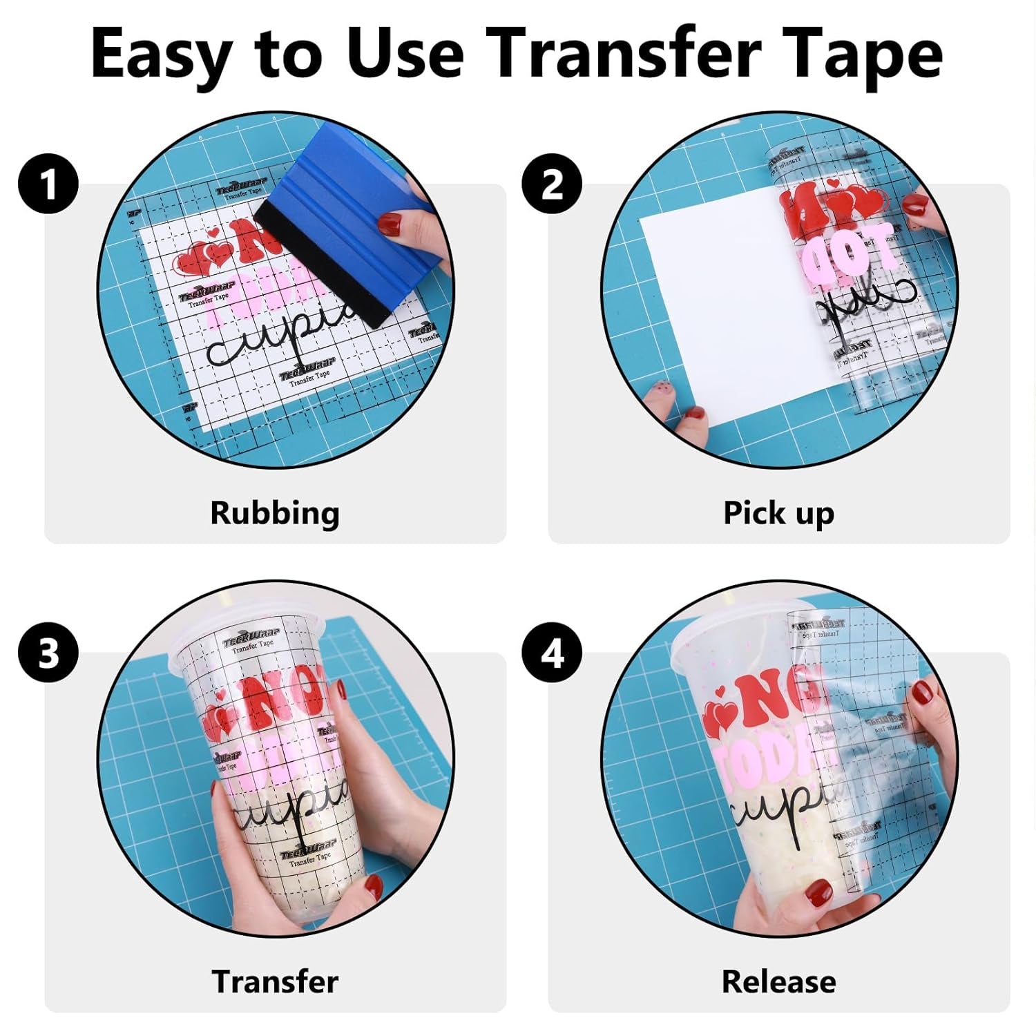 Transfer Tape for Vinyl - 12" X 32FT Vinyl Medium Tack Transfer Paper for Permanent Vinyl, Stickers, Decals, Signs, Windows, Alignment Grid & Clear