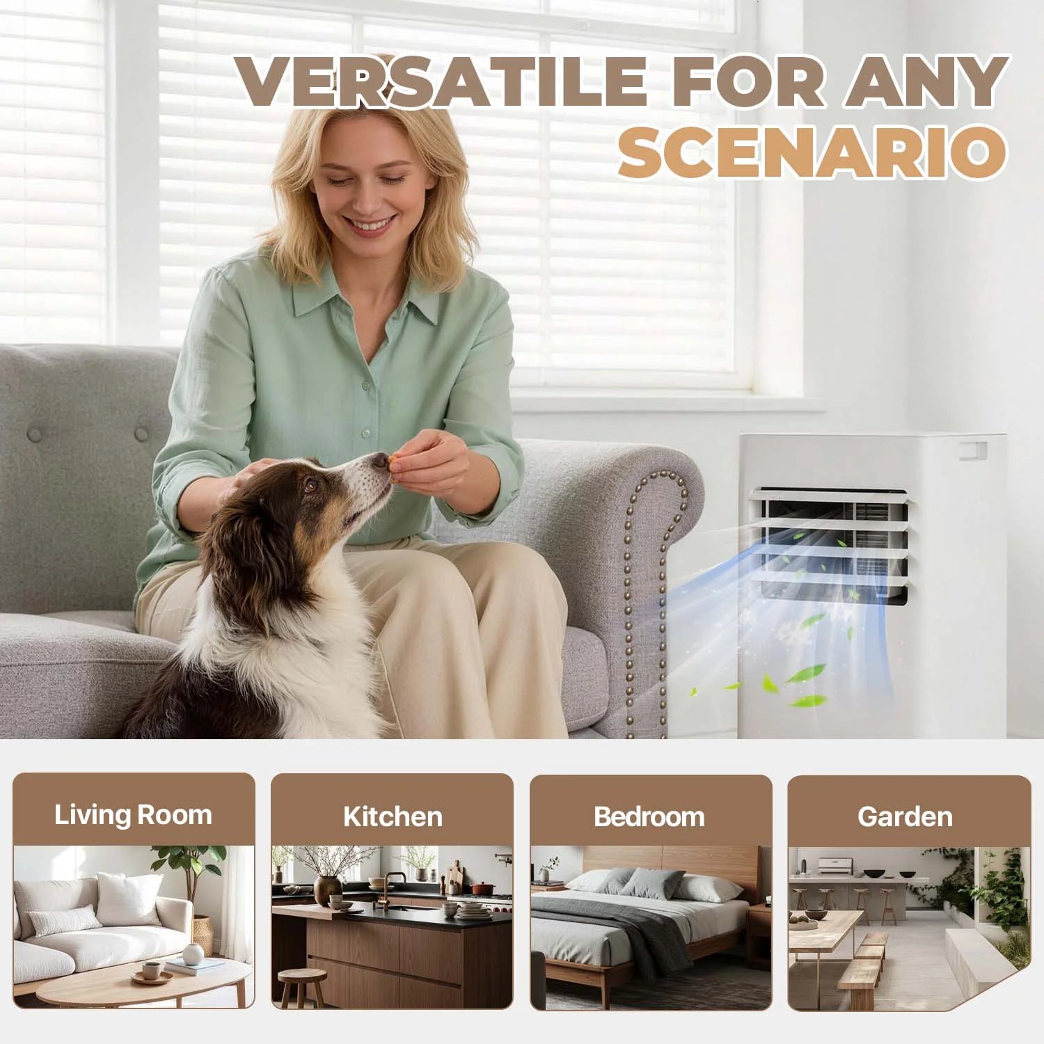 10000 BTU Smart Portable Air Conditioner, 3-In-1 Standing Cooling Unit with App/Remote Control, Cooling, Dehumidifier & Fan Functions, 55Db Quiet Operation for Bedroom & Indoor Rooms