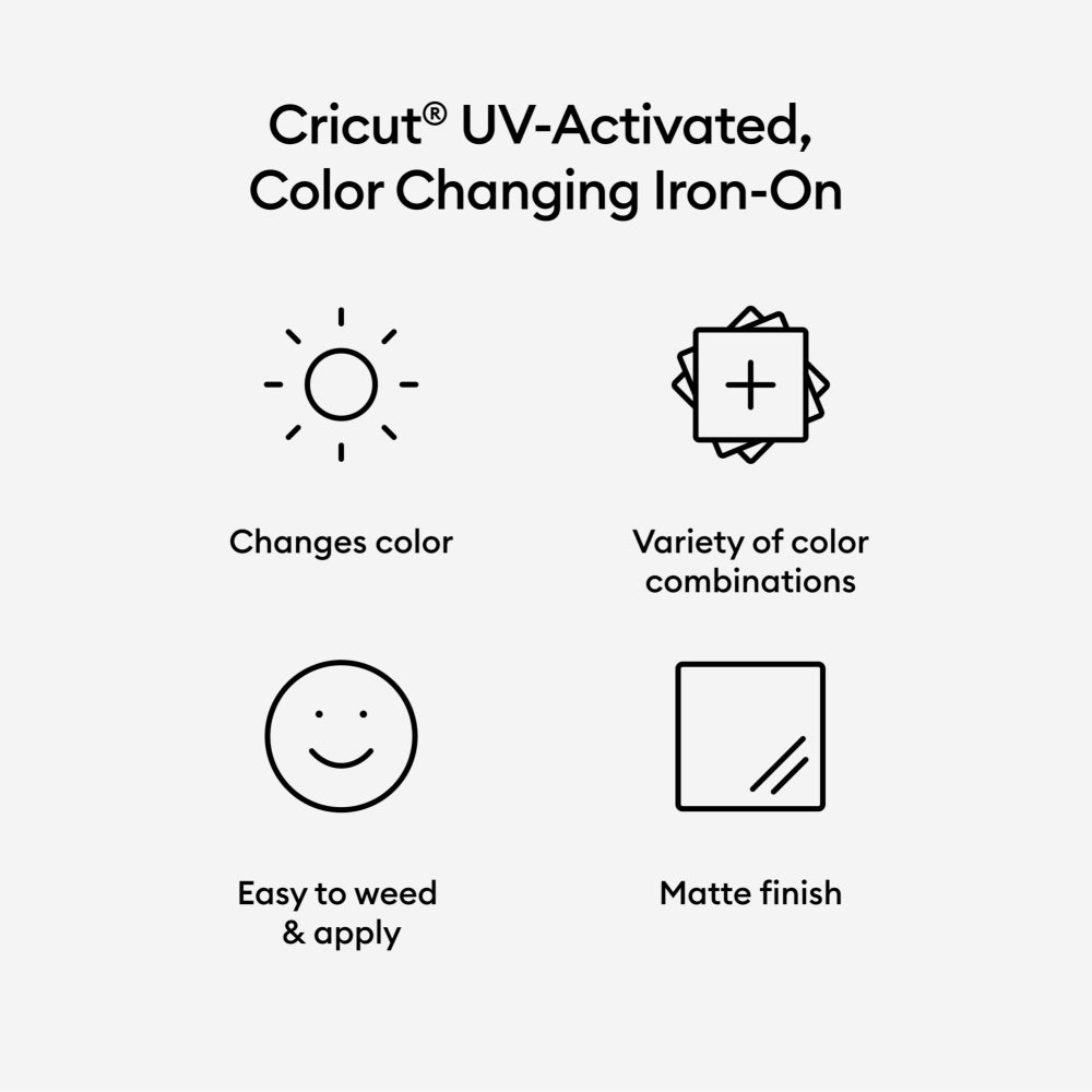 ® Uv-Activated, Color-Changing Iron-On™ Vinyl White - Pink, 12" X 19"