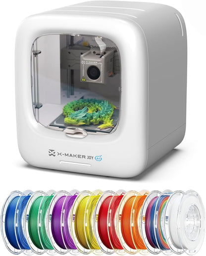 AOSEED 3D Printer for Kids, Fully Assembled AI 3D Printer with 1500+ Models & 17+ Modules, 400Mm/S High Speed, Auto Leveling, STEM Toy Gift with 8 PLA Filaments for Home & School, X-Maker Joy AI+