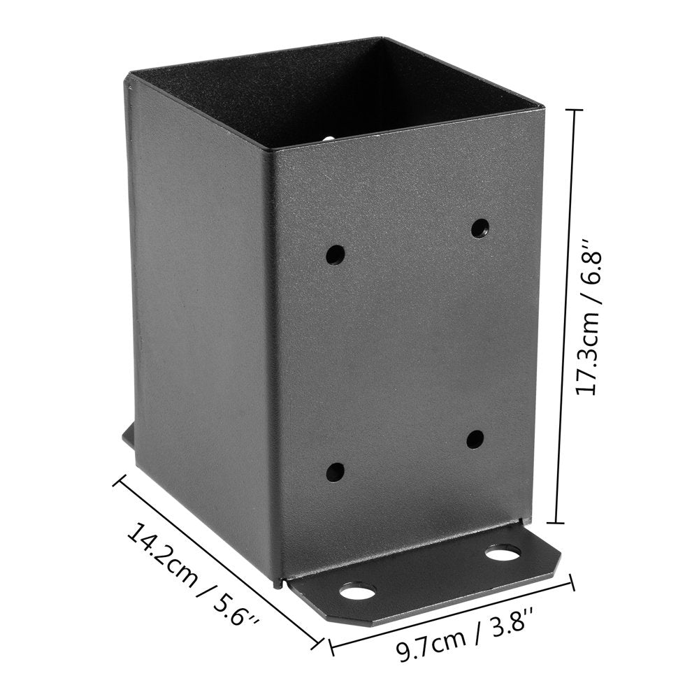 4 X 4 Post Base 10 PCS, Deck Post Base 3.6 X 3.6 Inch, Post Bracket 2.5 LBS Fence Post Anchor Black Powder-Coated Deck Post Base with Thick Steel for Deck Supports Porch Railing Post Holders