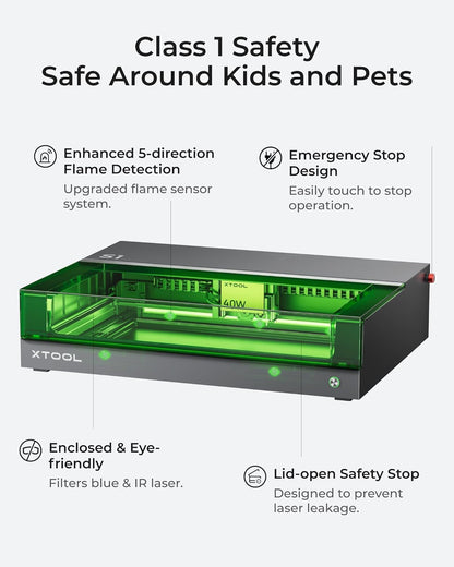 S1 40W Laser Cutter and Laser Engraver for Tumblers, 23.93" X 15.16" Bed Size, 600Mm/S Speed, Laser Engraving Machine, Laser Engraver for Wood and Metal, Acrylic, Big Project - Rotary Bundle