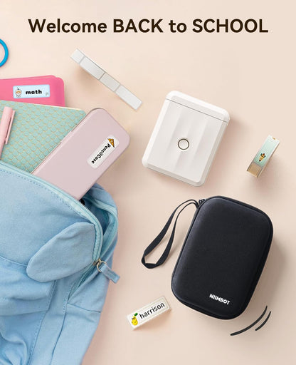 Label Maker Machine Bluetooth Label Printer for School Home Office Organization, Wireless Mini Labeler D110 Upgraded Version, Label Machine with Label, White