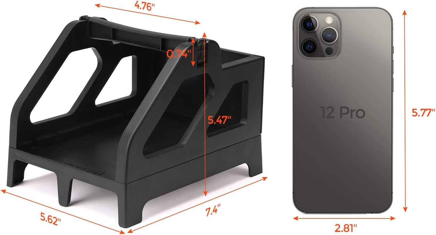 MUNBYN Label Holder for Rolls and Fan-Fold Labels, Thermal Sticker Roll Holder for Desktop Thermal Printer Shipping Supplies Industrial Paper, Black