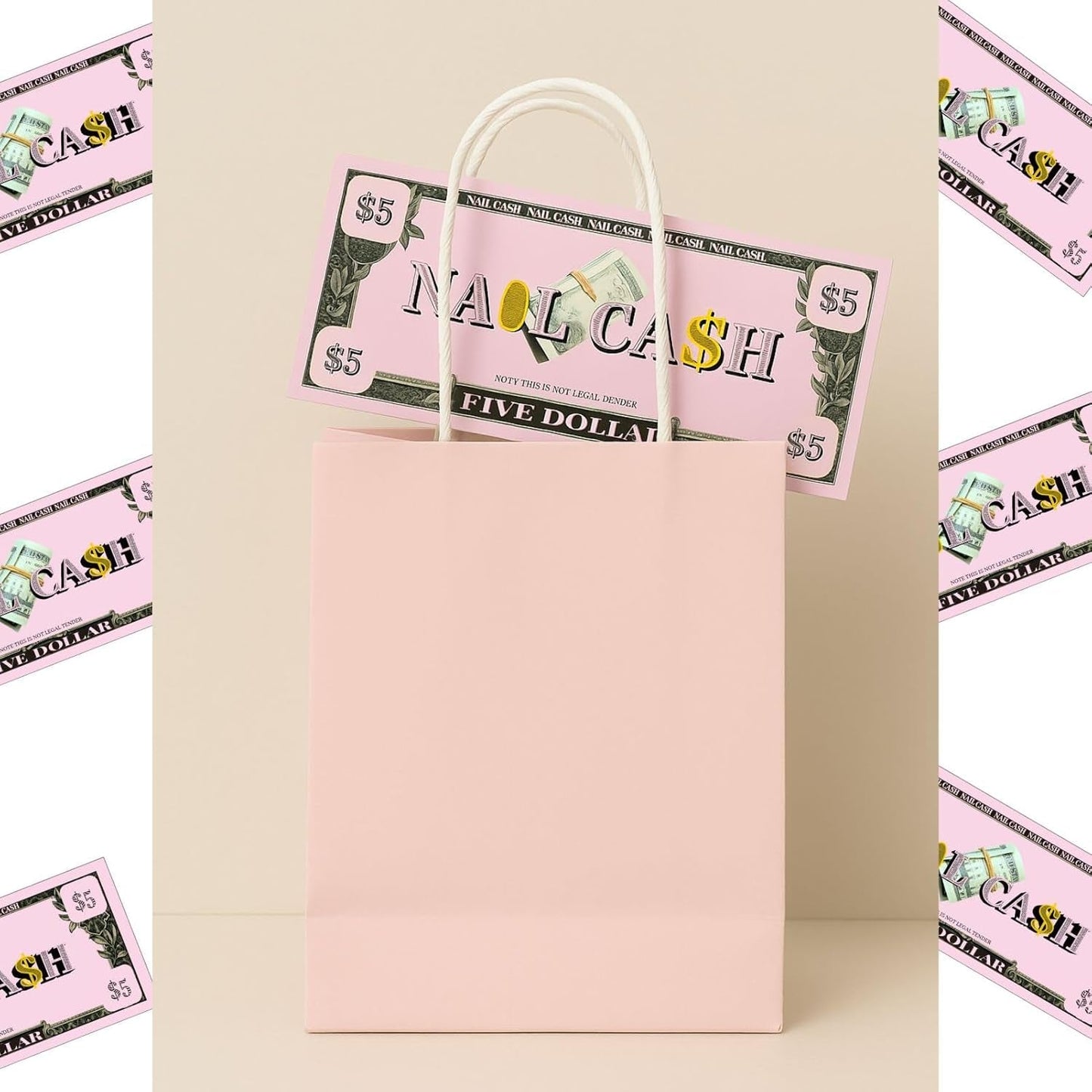 Nail Cash Pink Loyalty Reward Cards for Nail Tech Supplies, Salon Client Gifts & Aftercare, Pedicure Manicure Business Must Haves - 100 Pieces