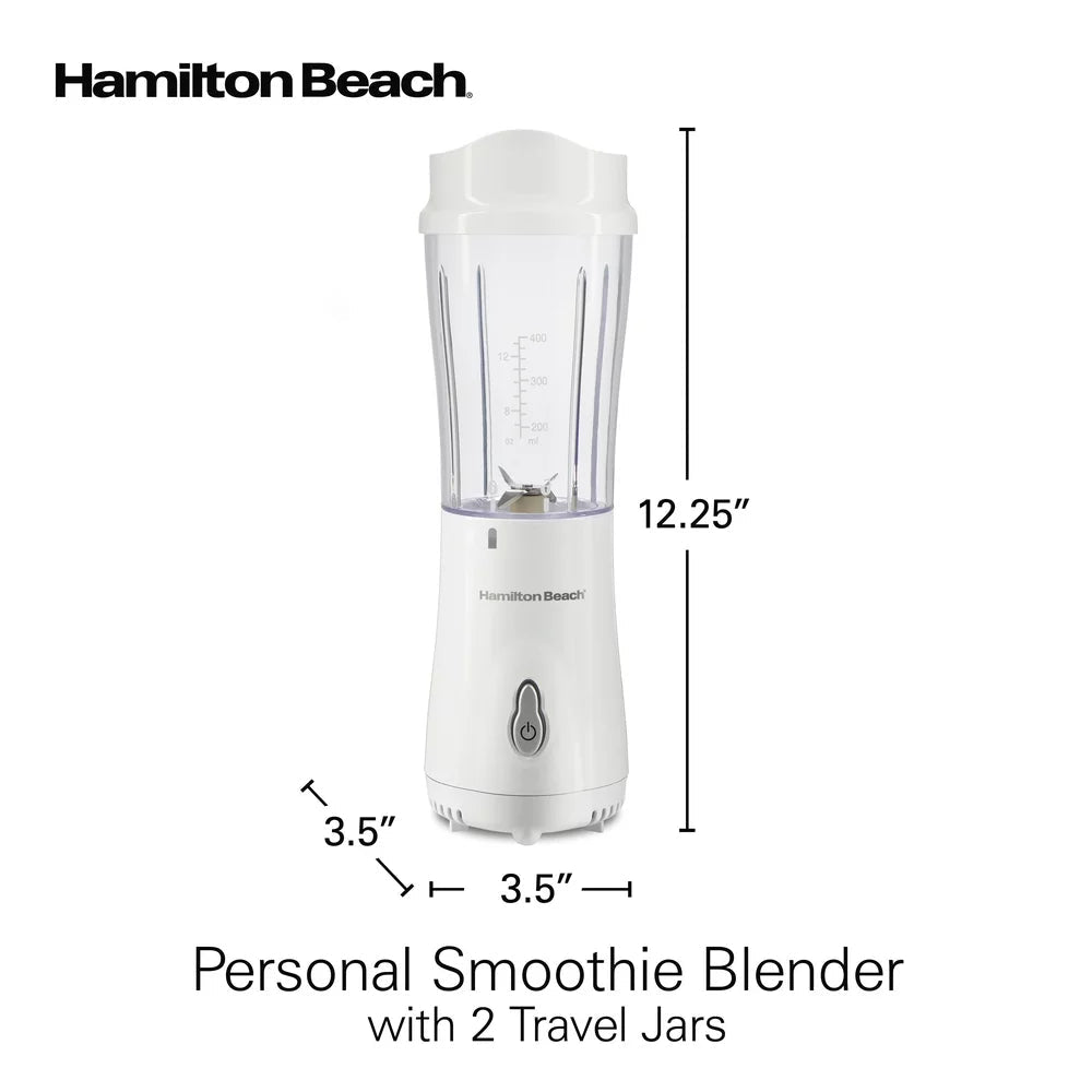 Smoothie Blender with 2 Travel Jars and 2 Lids, White 51102V