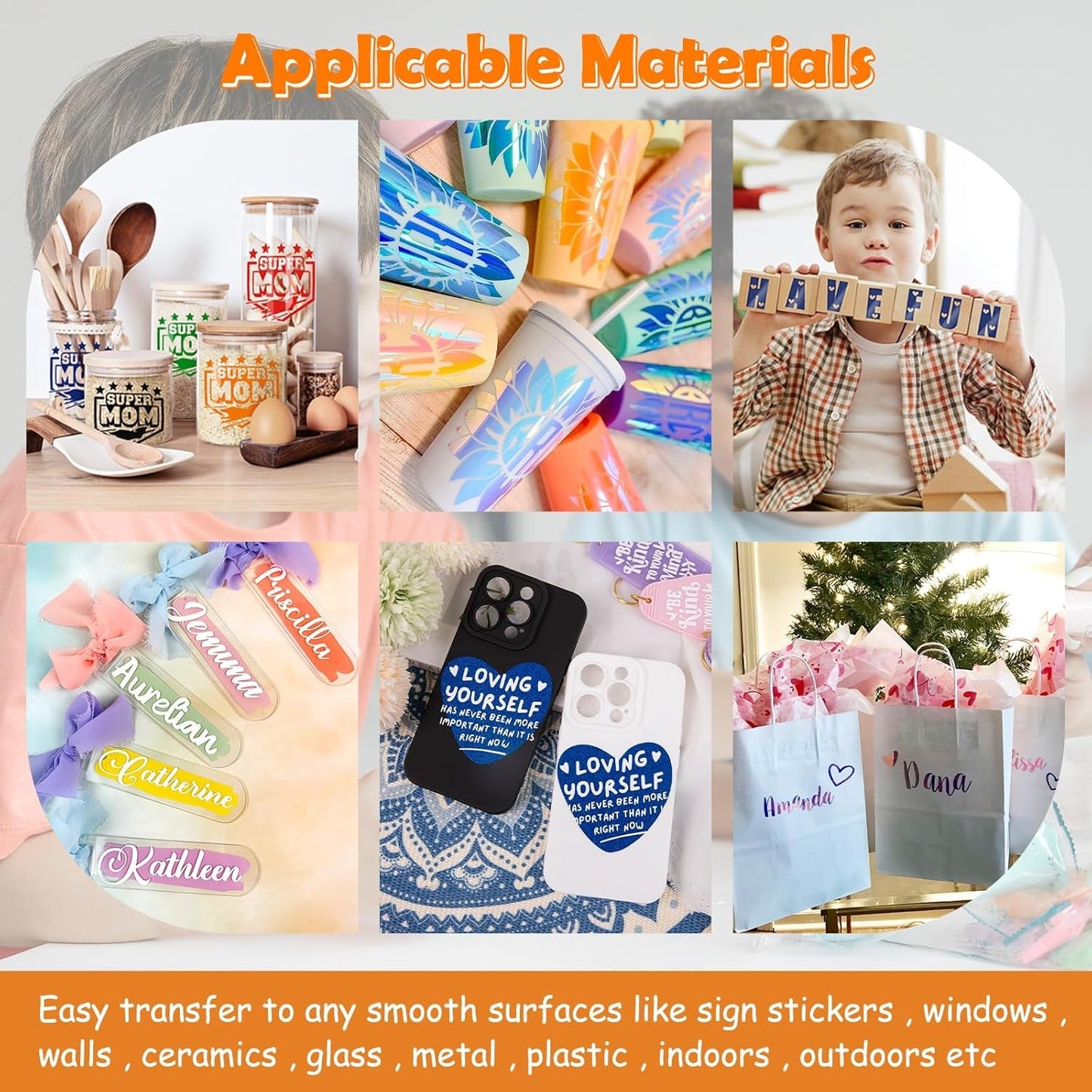 Black Grid Transfer Tape for Vinyl Roll-12Inch X 10 FT W/Alignment Permanent Adhesive Vinyl for DIY Decals, Signs, Stickers