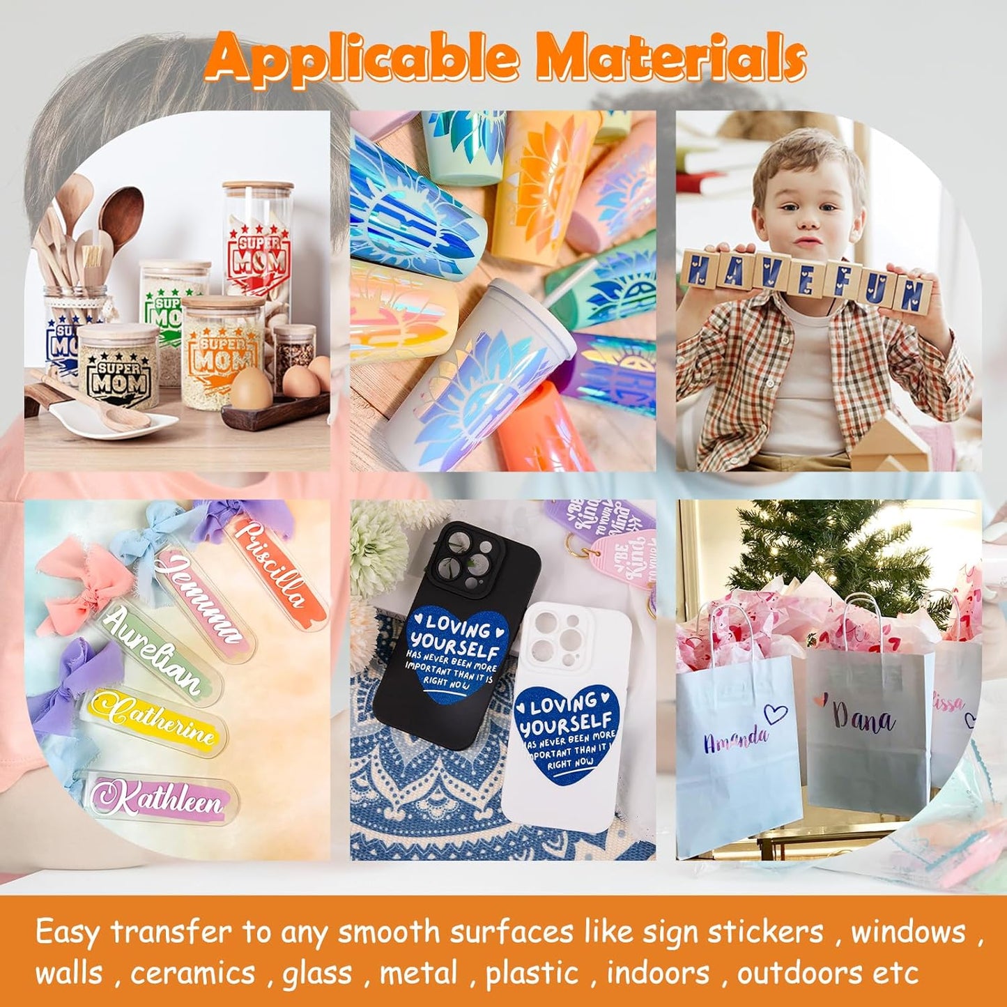 Black Grid Transfer Tape for Vinyl Roll-12Inch X 10 FT W/Alignment Permanent Adhesive Vinyl for DIY Decals, Signs, Stickers