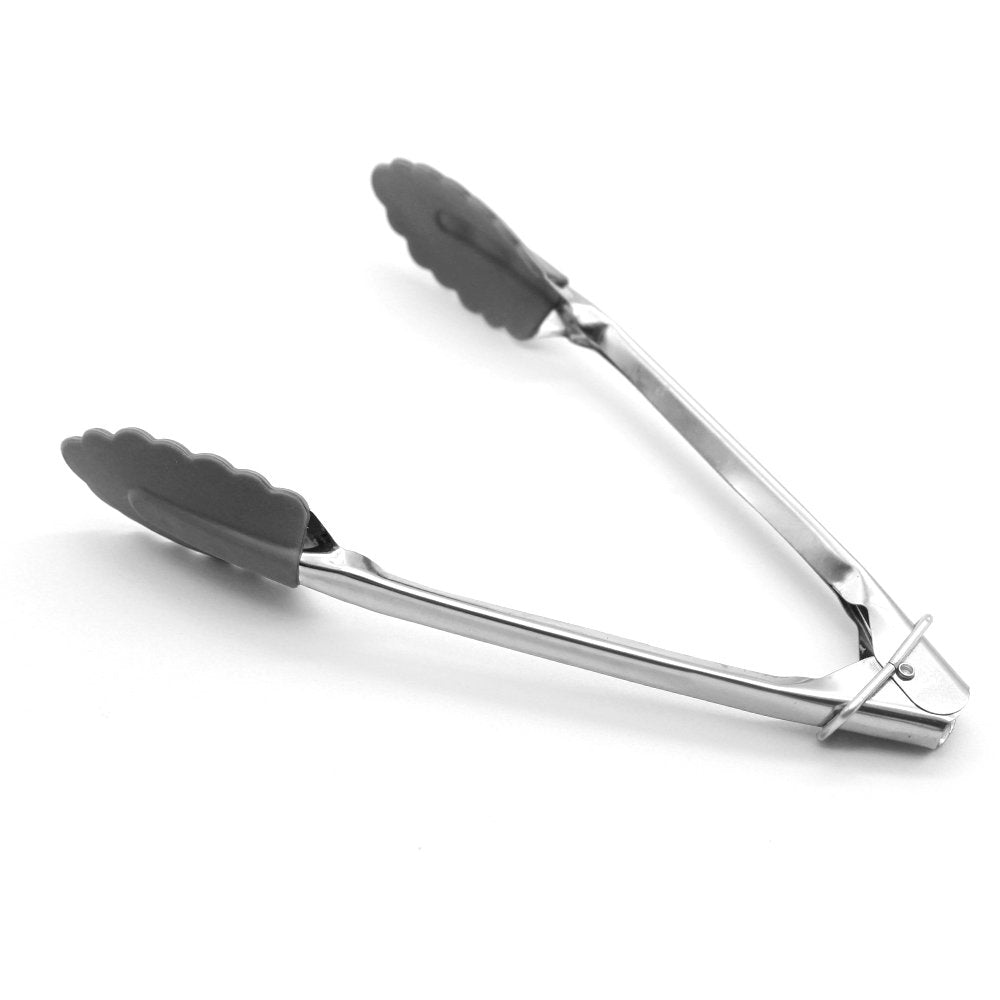 Stainless Steel and Silicone Mini Tongs Grey