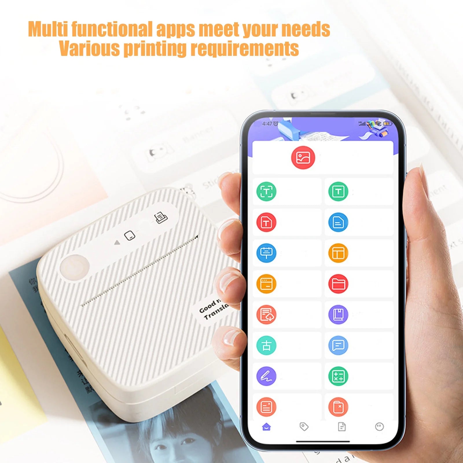 Label Printer, Bluetooth Shipping Label Printer, 4X6 Thermal Printer for Shipping Packages