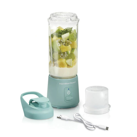 Blend Now Portable Cordless Blender, 16 Oz. Jar with Travel Lid, Aqua, New, 51182