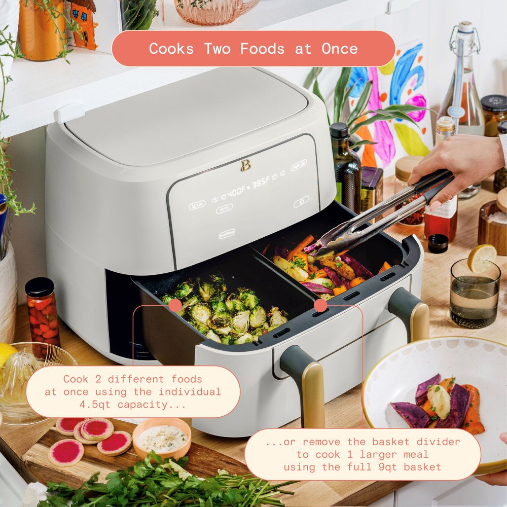 9QT Trizone Air Fryer, White Icing by Drew Barrymore