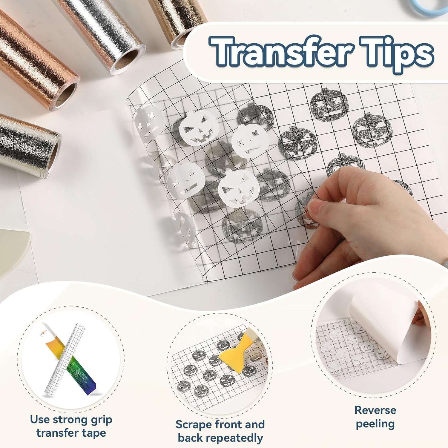 Rose Gold Textured Metallic Vinyl 6Ft & 8Ft Black Heat Transfer Vinyl