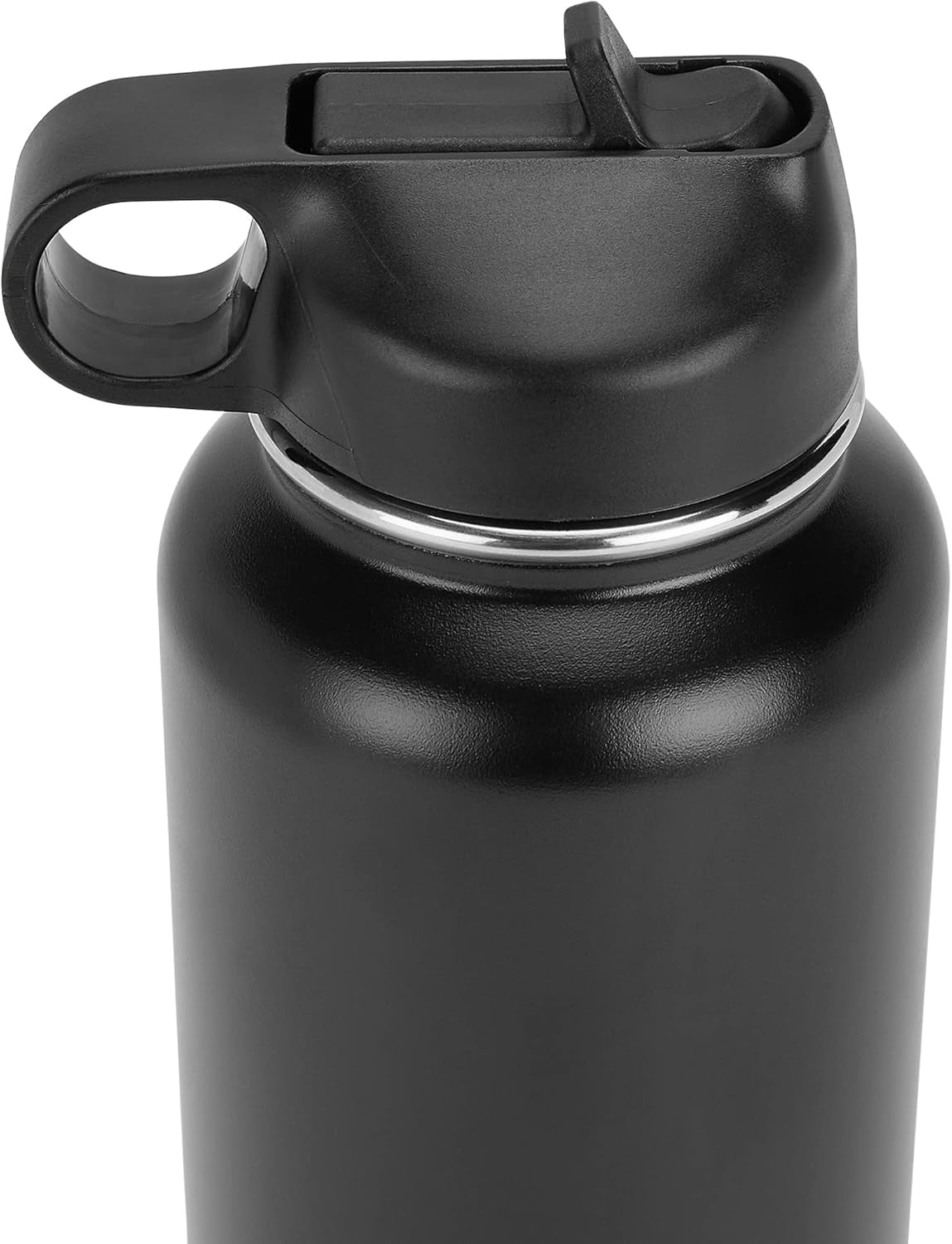 Makerflo 32 Oz Black Hydro Powder Coated Tumbler - 1 Pack Sipper Water Bottle | Craft-Ready for DIY Gifts & Personalization (Laser Engravable, UV DTF, Epoxy, Vinyl) - Not for Sublimation and DTF