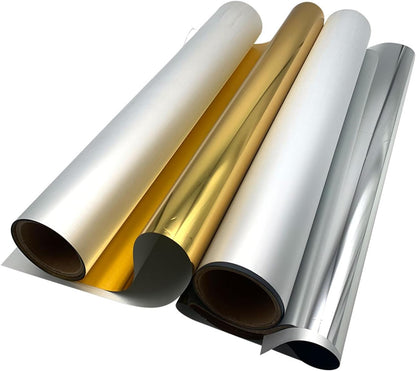 H-E DTF Foil Film 13In X 65.6Ft Gold Foil DTF Transfer Film, Cold Peel Gold/Silver Foil DTF Transfer Film (G Old)
