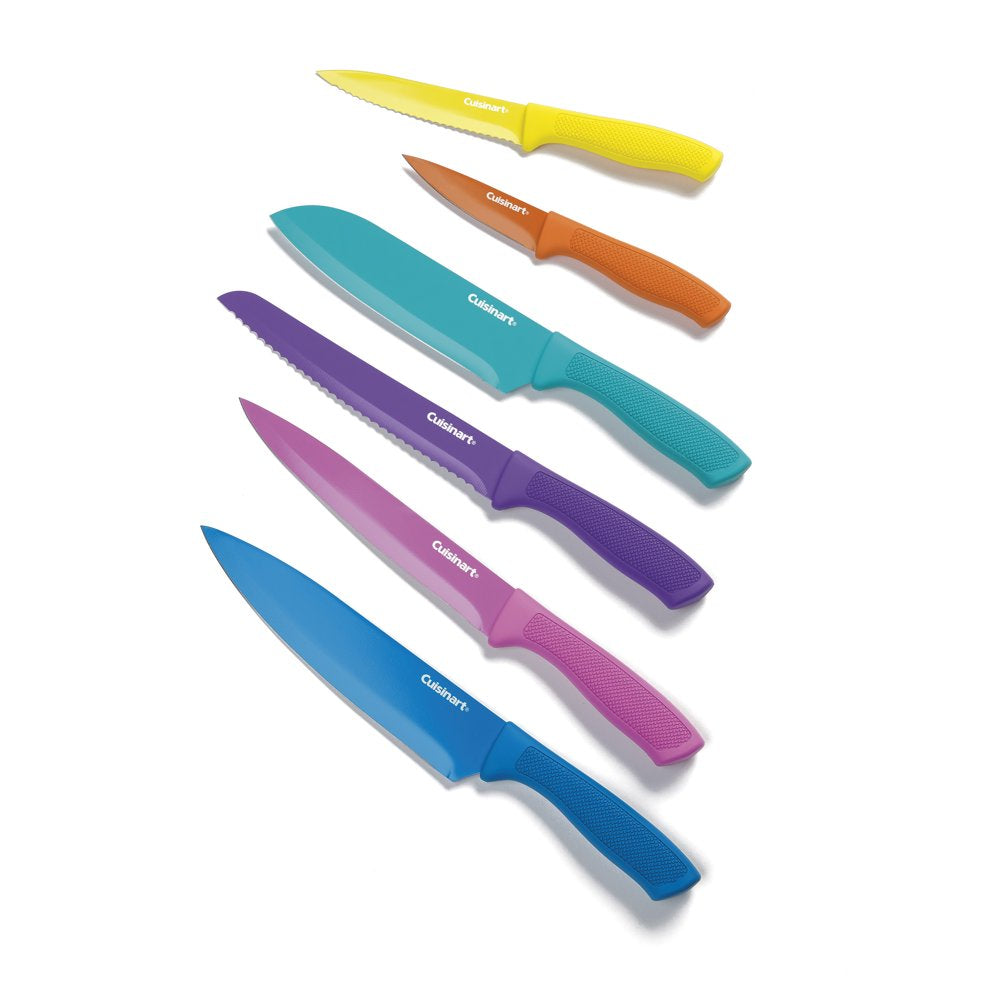 12-Piece Ceramic Coated Color Knife Set with Blade Guards, C55-12PCGW