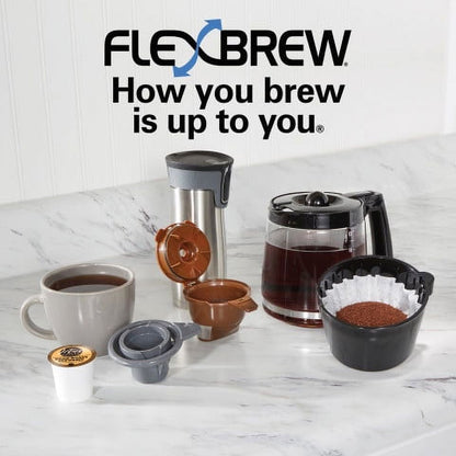 Flexbrew Trio Coffee Maker, Single-Serve, Black & Silver, Model 49954