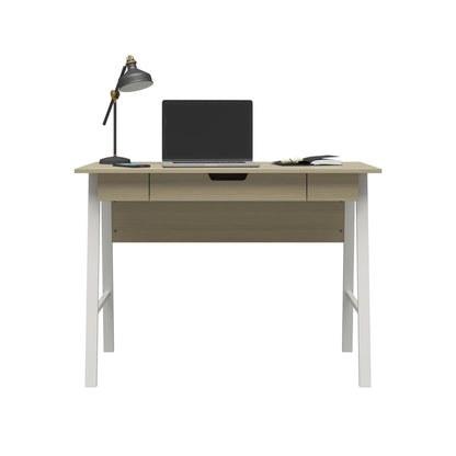 Oxford Computer Desk with Drawer, Pale Oak