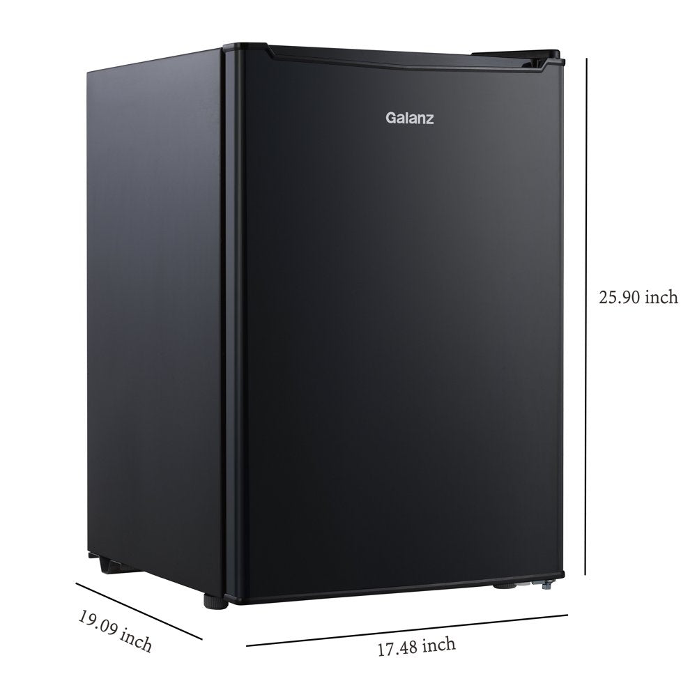 2.5 Cu Ft One Door Mini Fridge, Black Estar, New