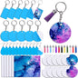 42Pcs Sublimation Blanks Products Set Sublimation Keychain Blank+Earring Blanks+Mouse Pad Blanks+Sublimation Coasters Blanks