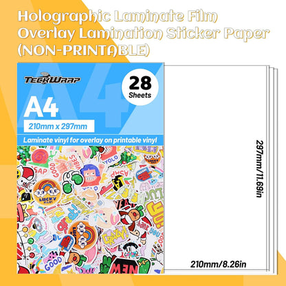 Matte Laminating Sheets Clear Laminate Sheets Sticker Paper for Inkjet Printer Clear Laminate Sheets for Printable Vinyl Sticker Paper, Photo Paper, Labels 8.26" X 11.69" A4 28 Sheets, Matte
