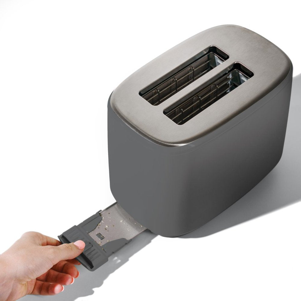 2-Slice Toaster with Touch-Activated Display, Oyster Grey by Drew Barrymore