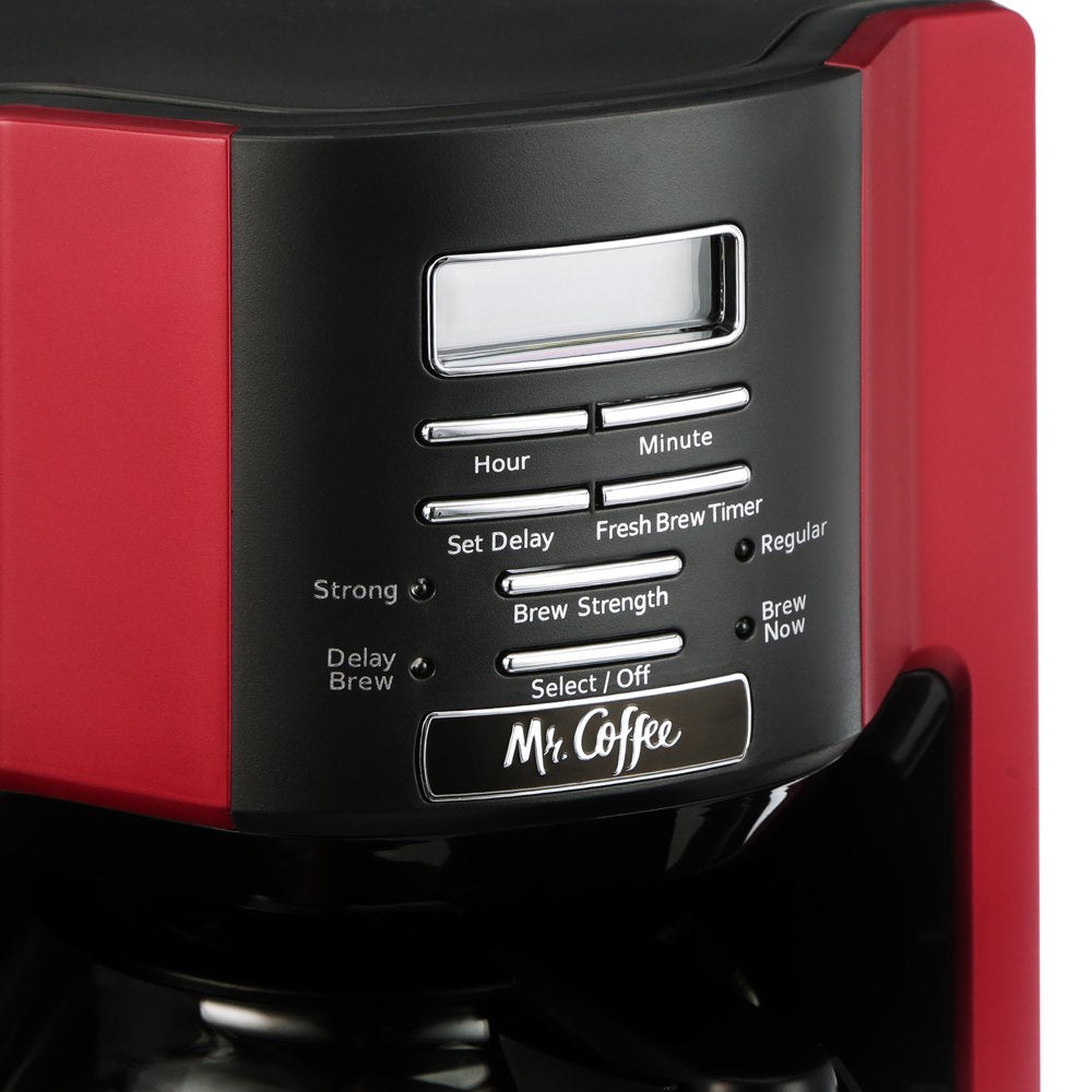 12-Cup Programmable Coffeemaker, Rapid Brew, Red