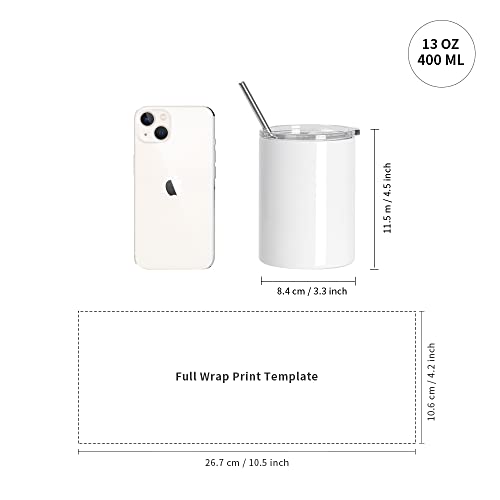 PYD Life 40 Pack Sublimation Tumblers Cups Blanks with Lids and Straws Bulk White Stainless Steel Straight Tumblers for Kids,for Cricut Mug Press Sublimation Oven Printing